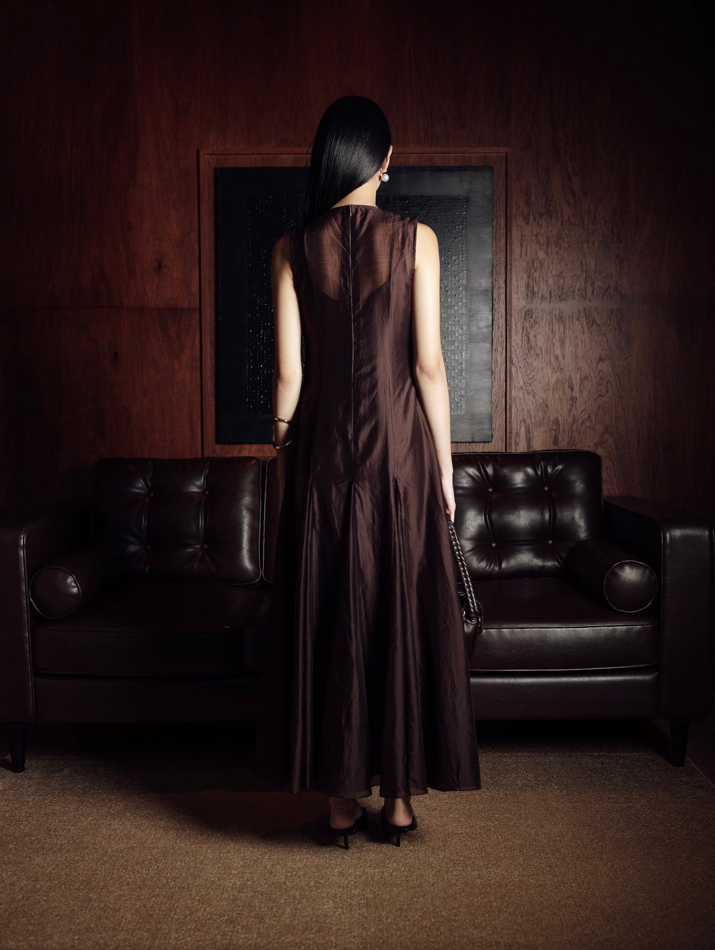 Siren Dress in Deep Brown