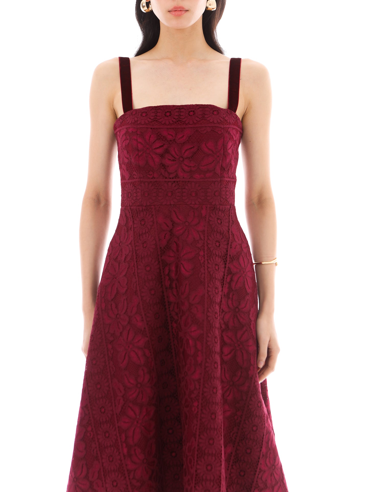 Palm Dress in Burgundy