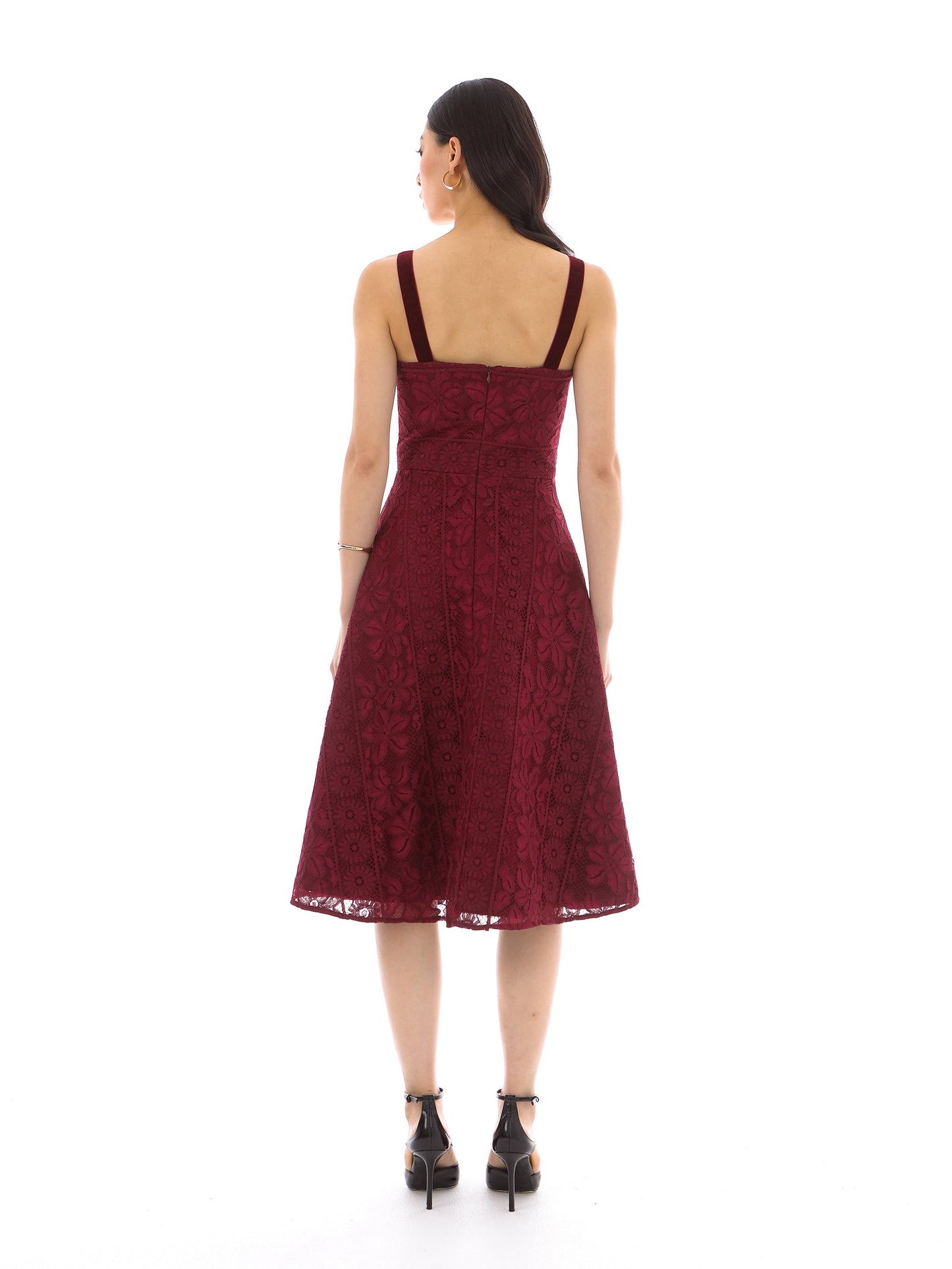 Palm Dress in Burgundy