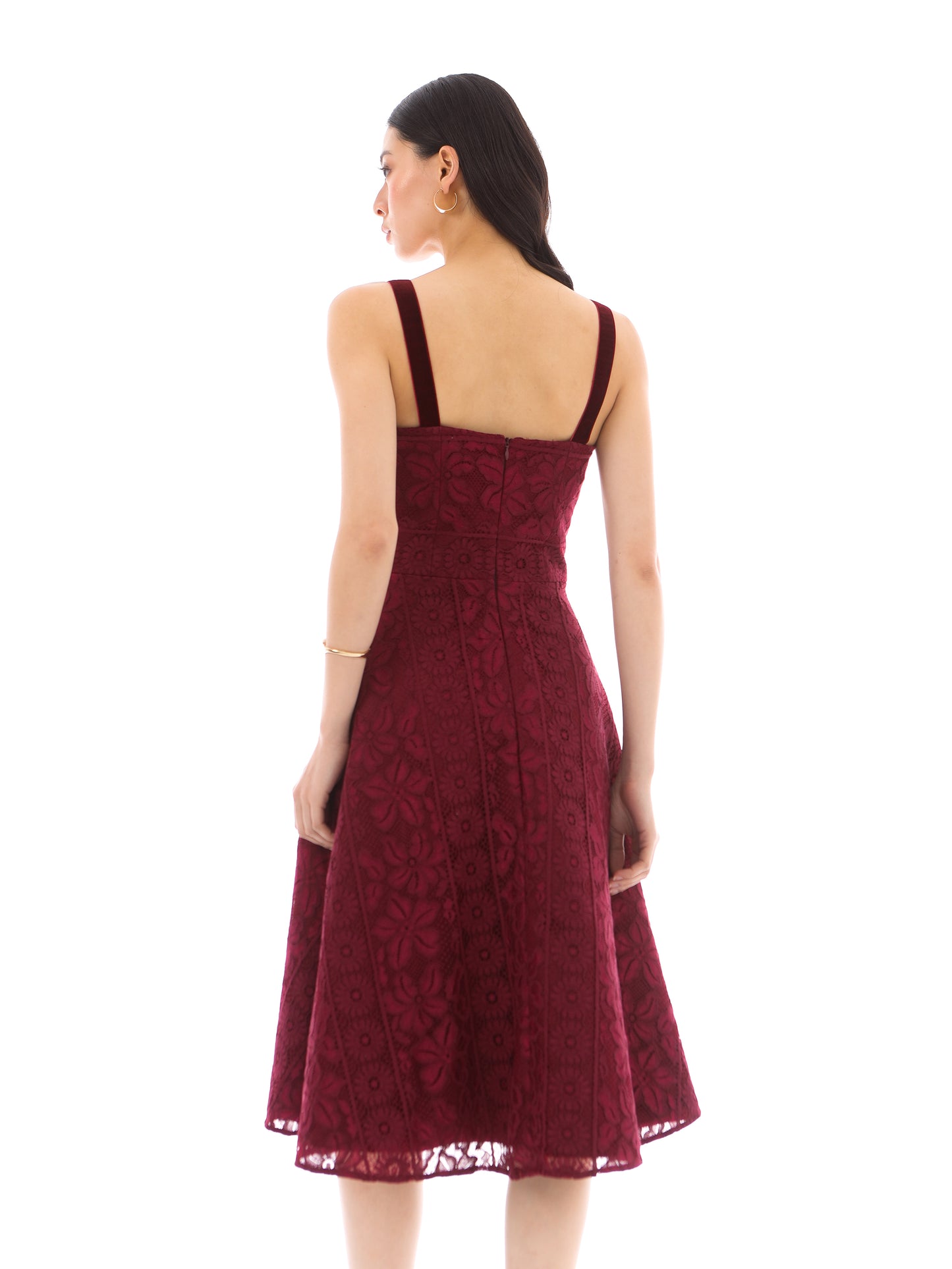 Palm Dress in Burgundy