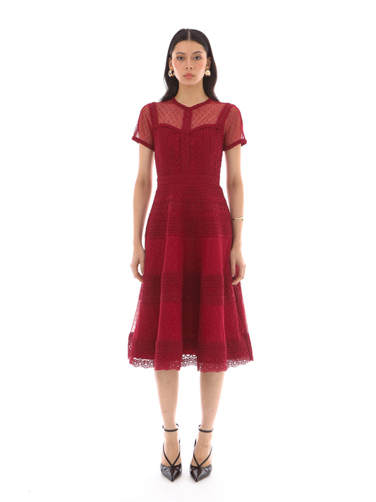 Noola Dress in Maroon