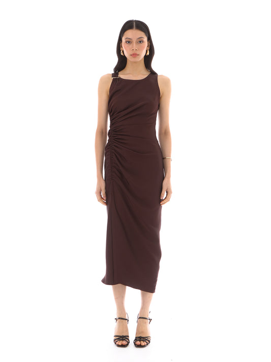 Becca Dress in Deep Brown