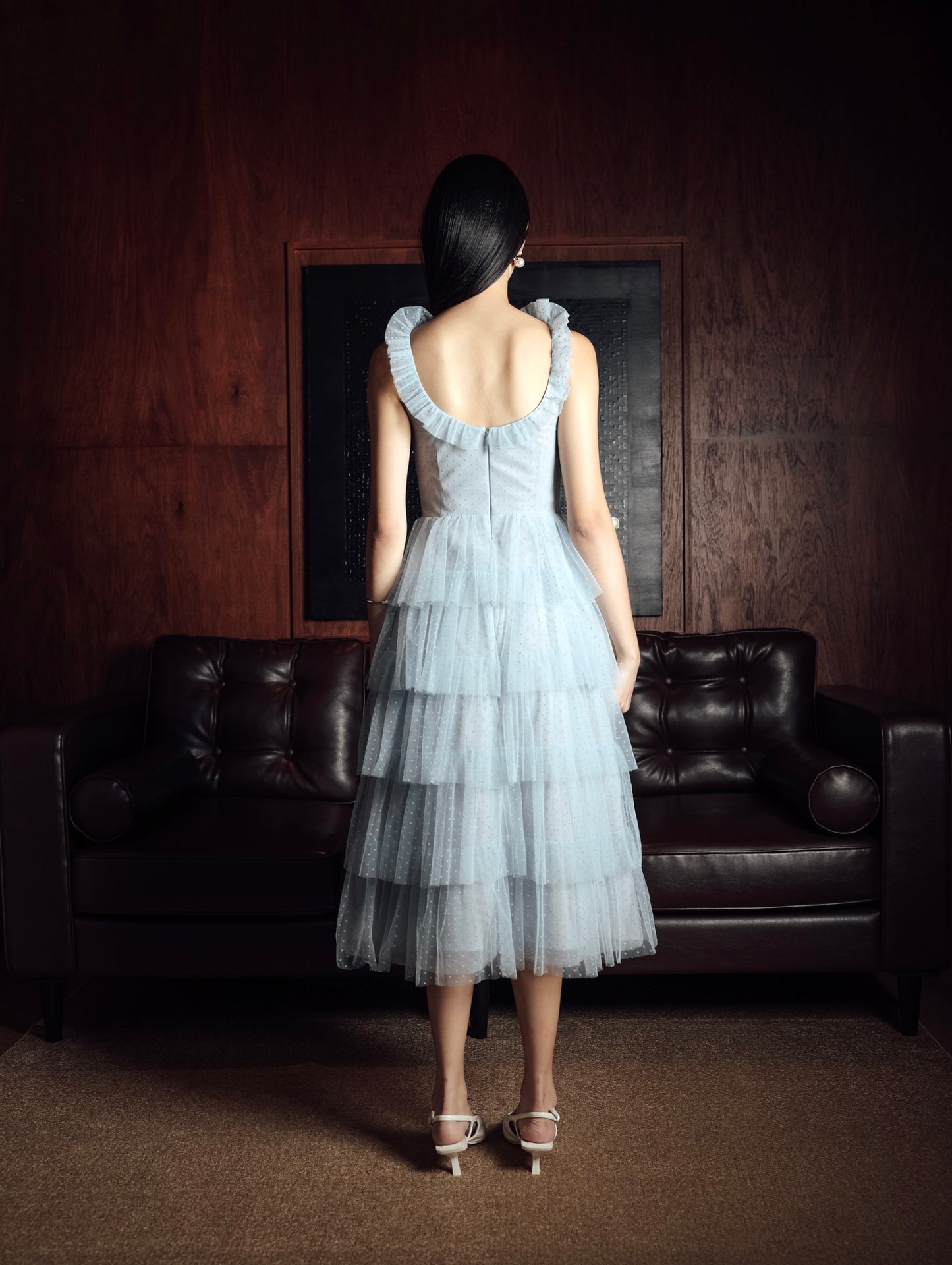 Regina Dress in Ash Blue