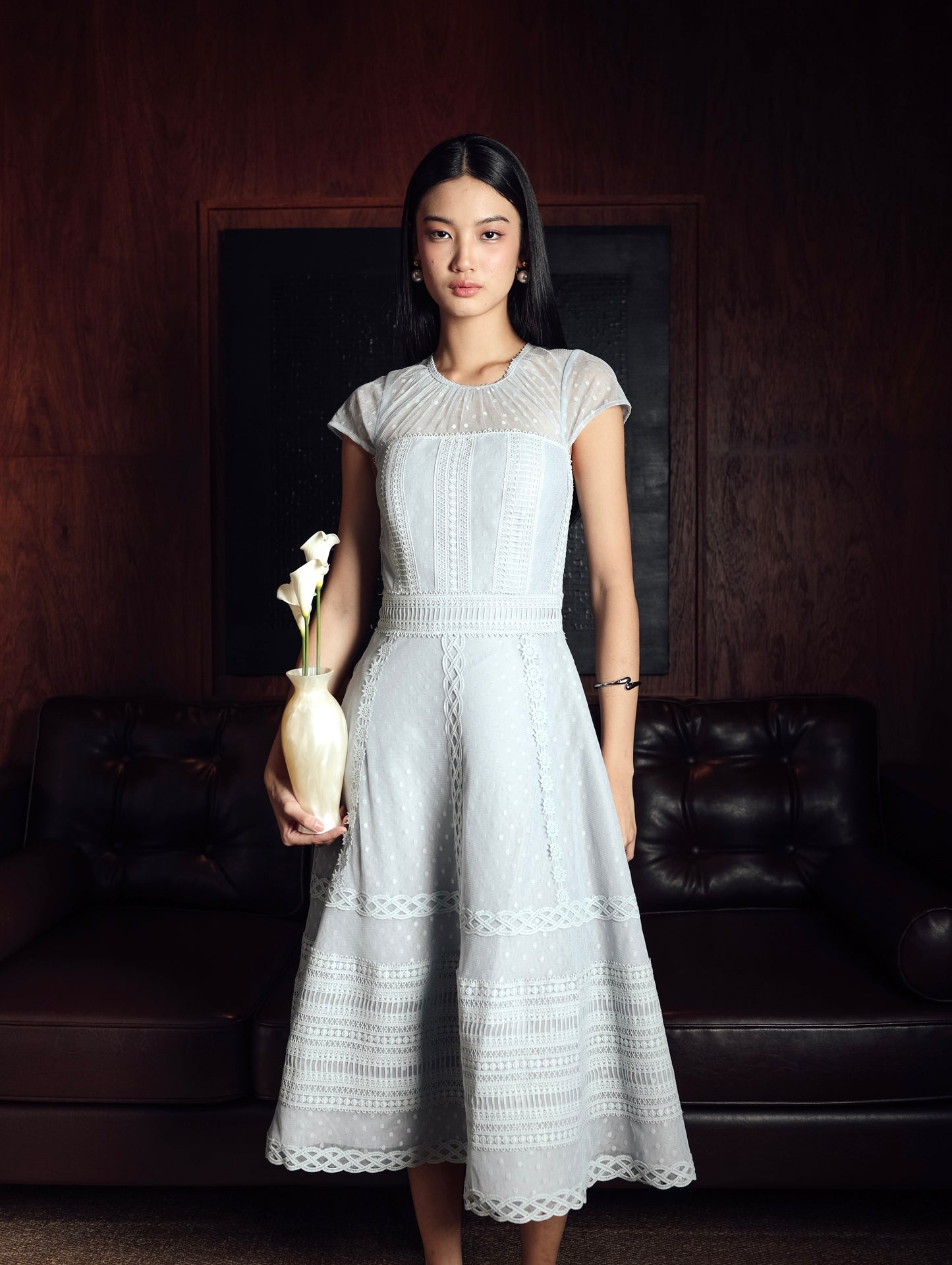 Nero Dress in Ash Blue