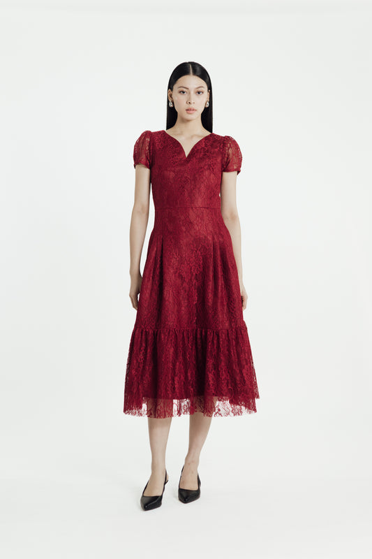 Dal Dress in Maroon