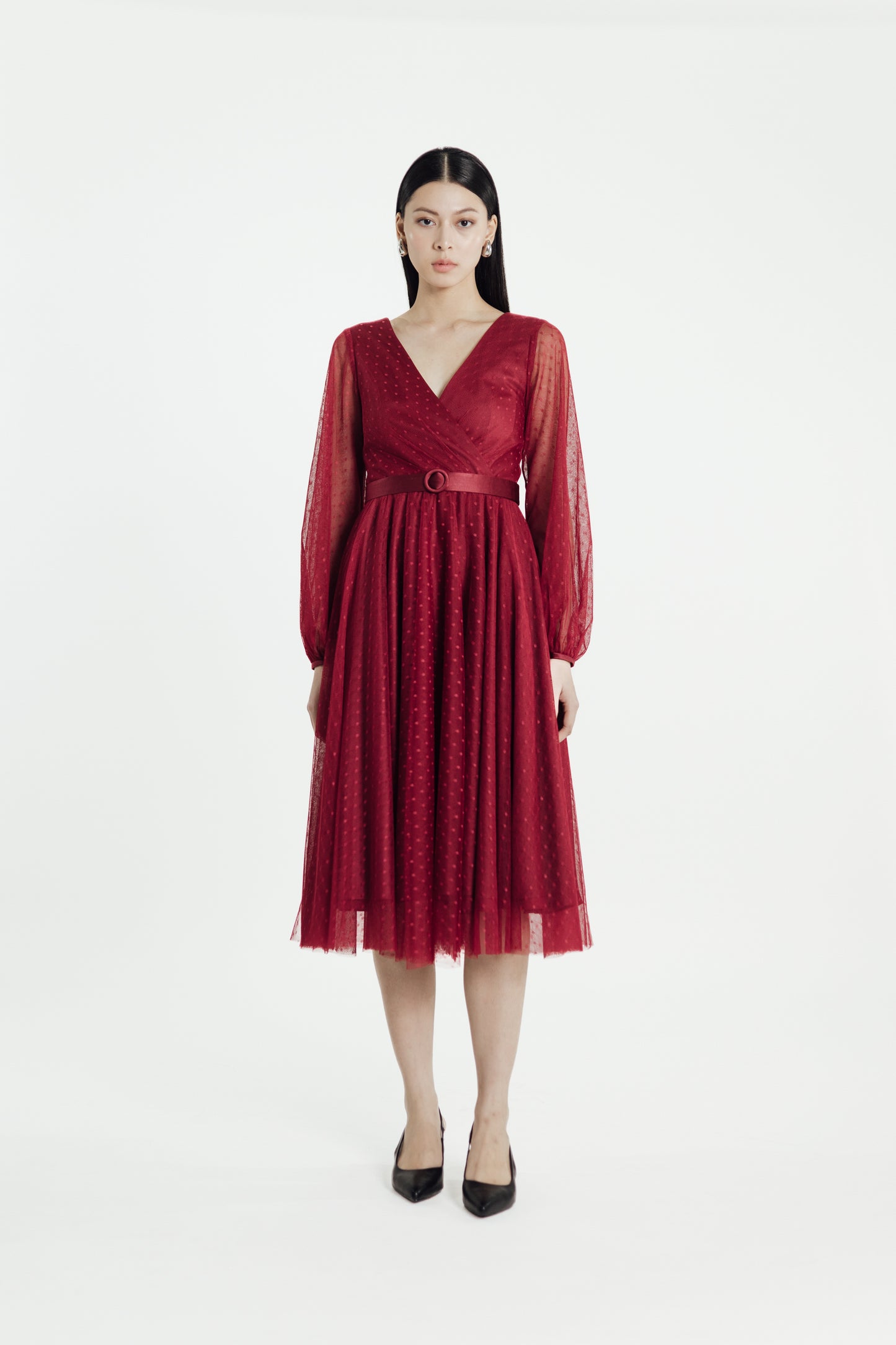 Frostine Dress in Maroon