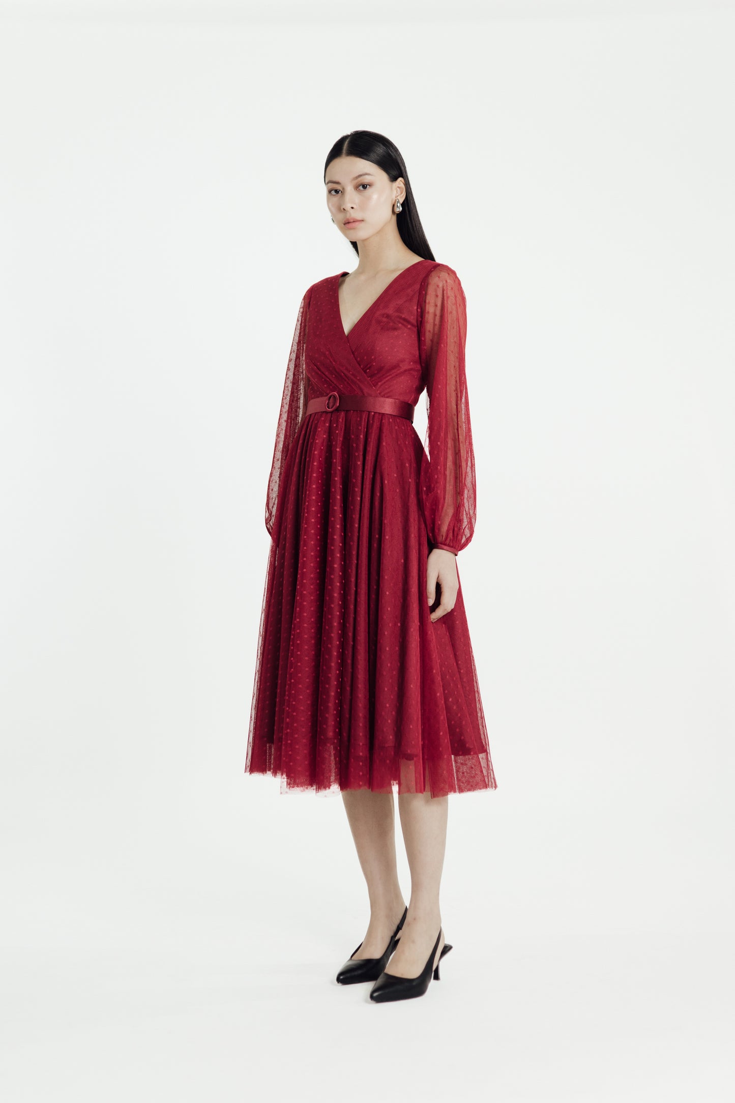 Frostine Dress in Maroon