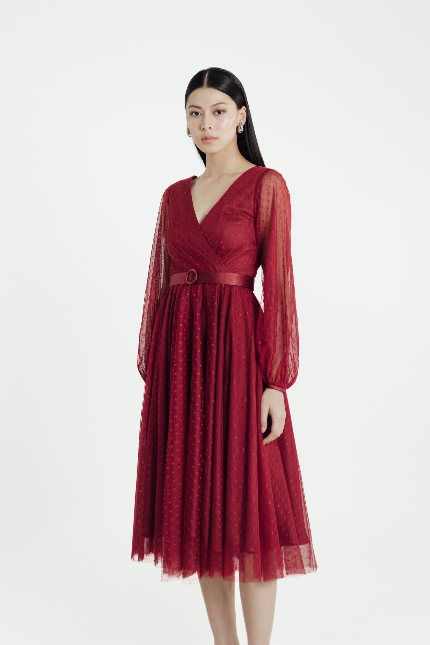 Frostine Dress in Maroon