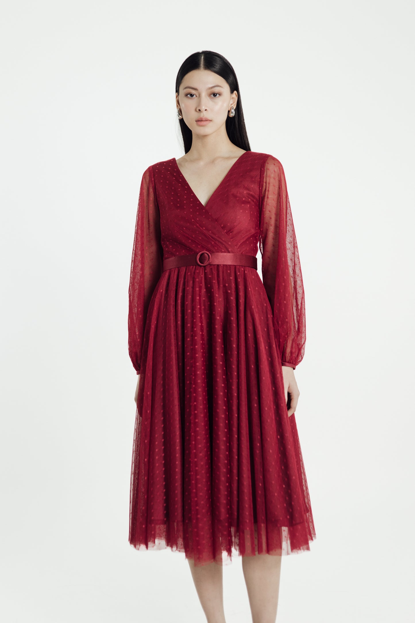 Frostine Dress in Maroon