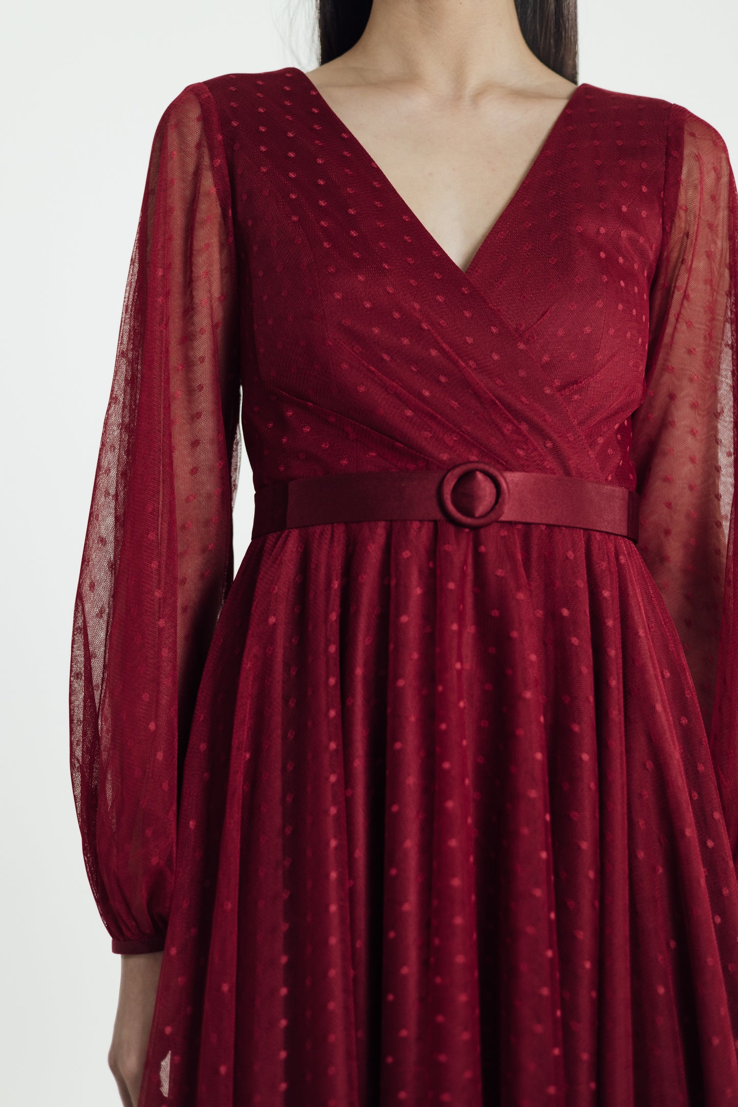 Frostine Dress in Maroon