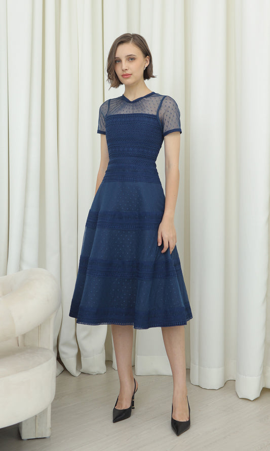 [READY STOCK] Neve Dress in Navy Blue