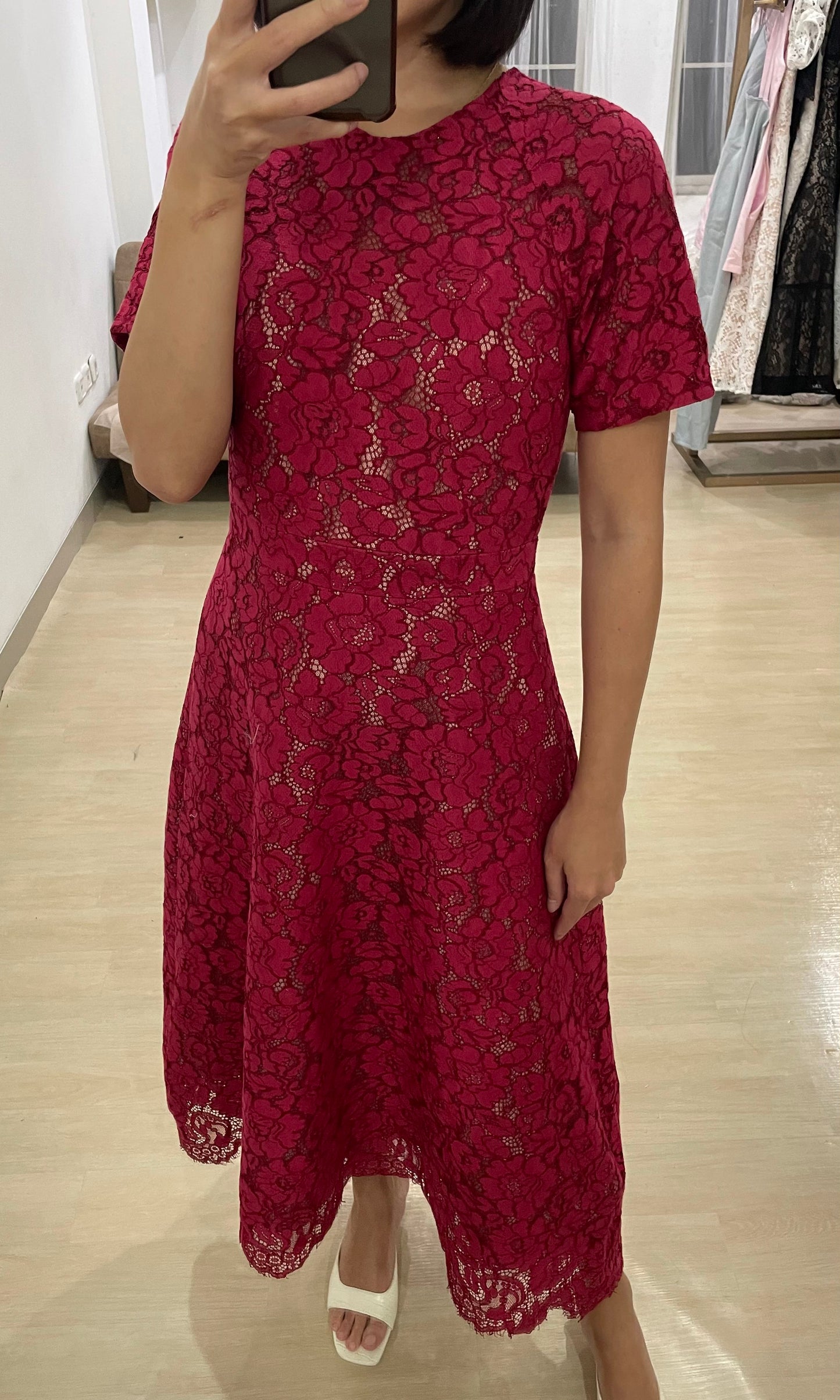 Sophia Dress in Maroon