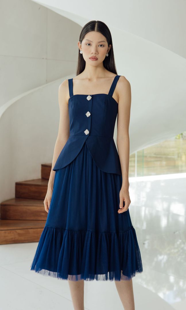 Aviv Dress in Midnight Blue