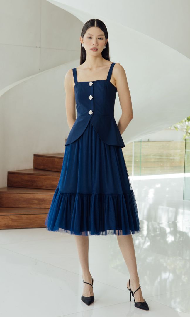 Aviv Dress in Midnight Blue