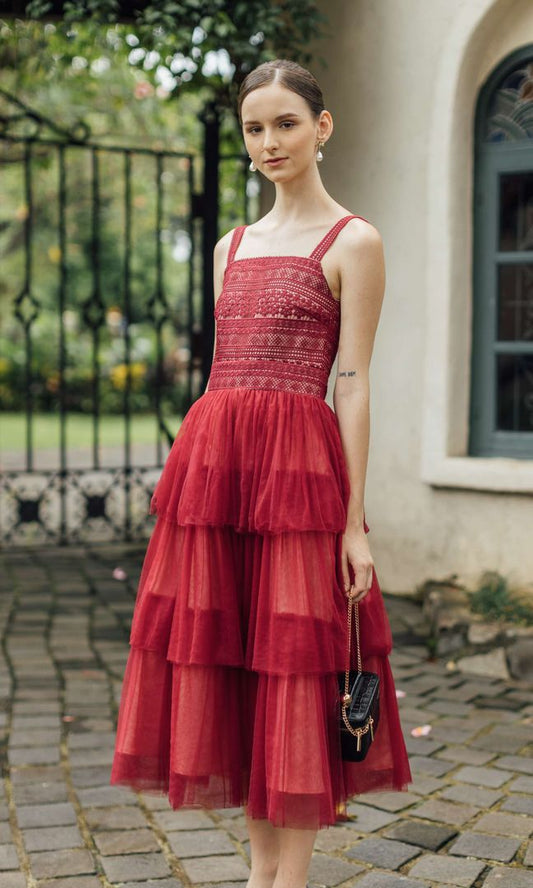 Bay Dress in Maroon